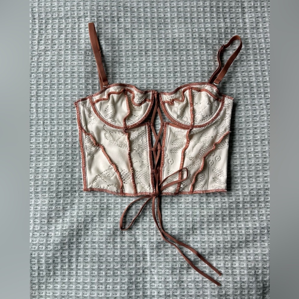 Urban Outfitters Cream Sweetheart Corset